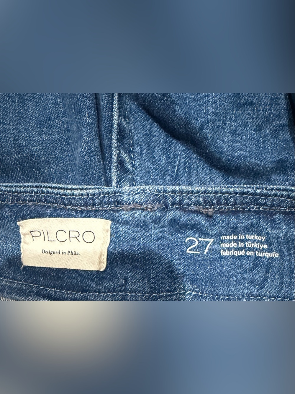 Pilcro Wide Leg High Rise Blue Denim Jeans size 27 - Picture 3 of 3